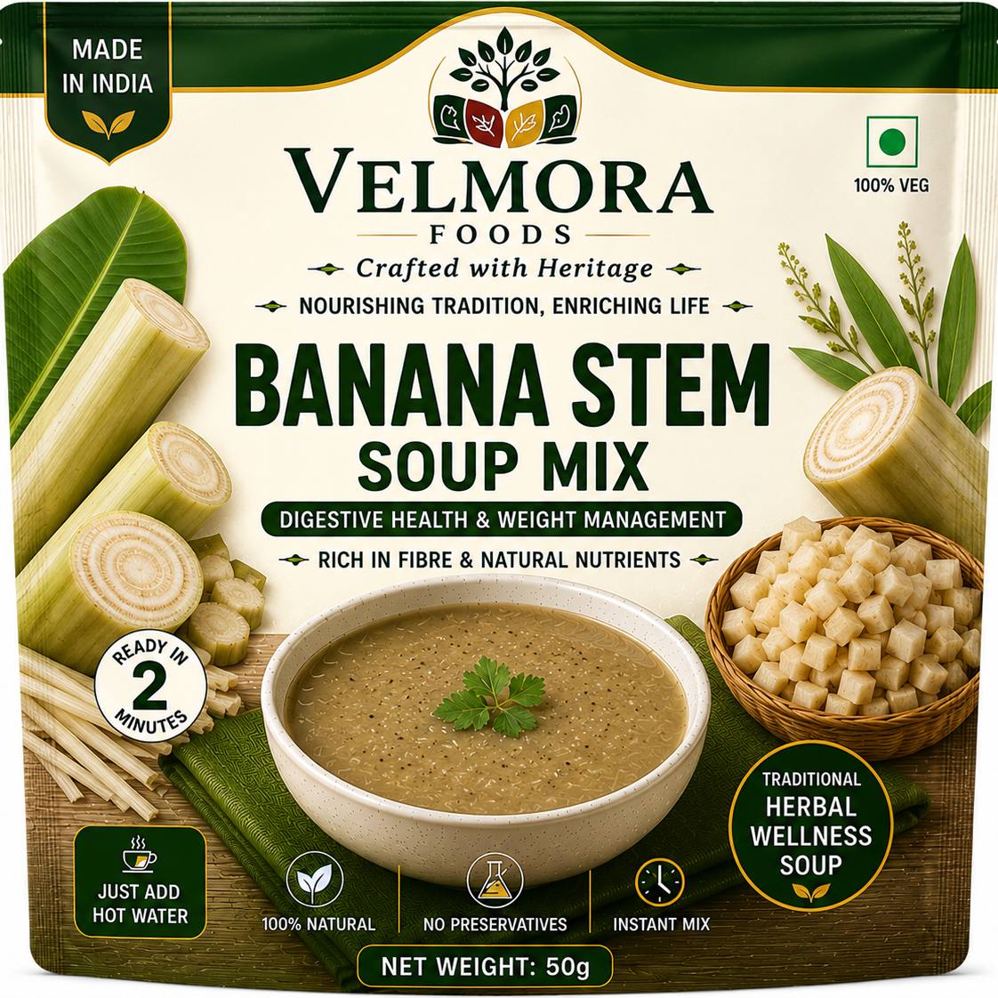 Banana Stem Soup Mix Powder